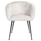 Eetkamerstoel Ruby cream fusion met zwarte poten en zachte bekleding.