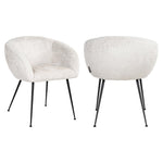 Moderne eetkamerstoel Ruby cream fusion met zwarte poten.