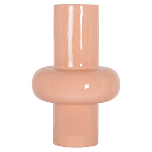 Salmon roze vaas van keramiek, modern design, Richmond Interiors.
