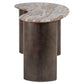 Bureau Brando Blush beige tafel met marmeren blad en metalen poten.