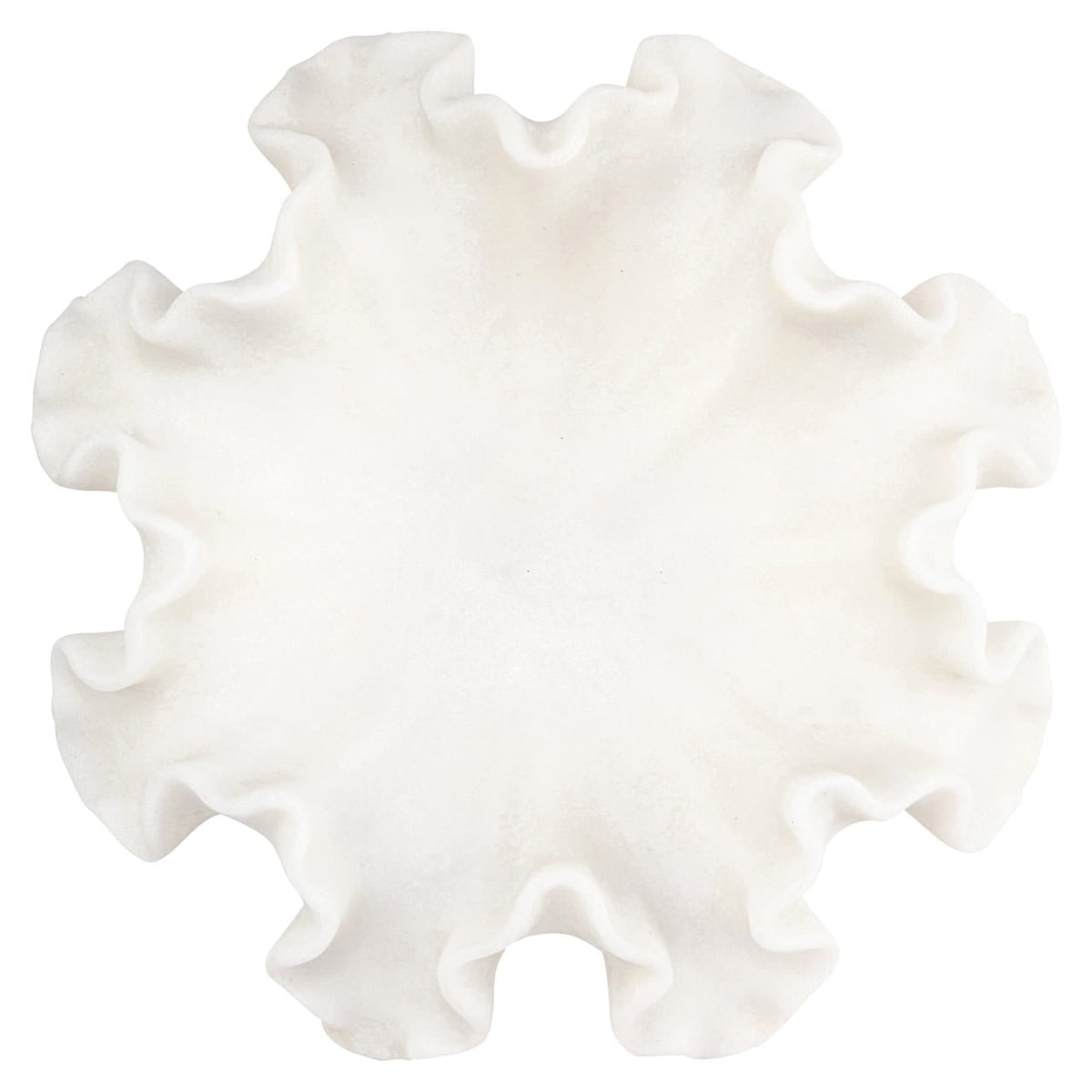 Witte Lola schaal met bloemvormige randen voor decoratie.
