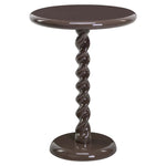 Elegante bijzettafel in Chestnut afwerking met gedraaide poot.