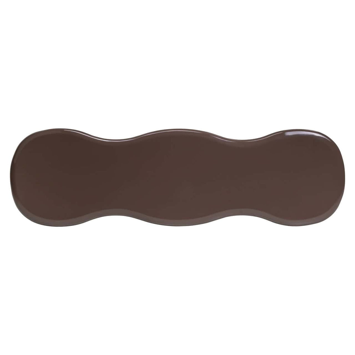 Chocoladebruine console met golvende vorm voor interieurdecoratie.