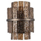 Decoratieve wandlamp Lumy in bruin met metalen band voor interieur.