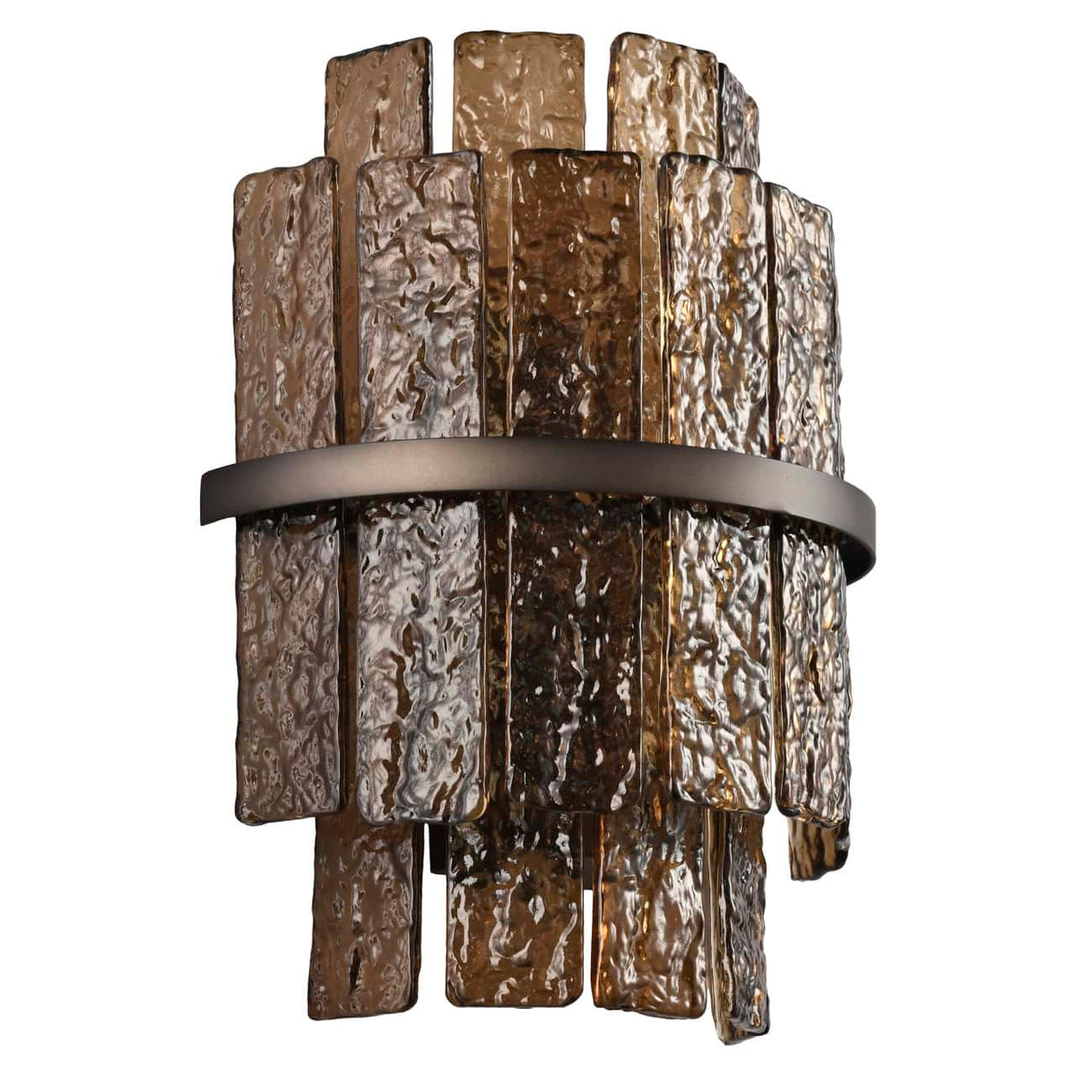 Luxe wandlamp Lumy in bruin met rustieke afwerking voor interieur.
