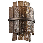 Luxe wandlamp Lumy in bruin met rustieke afwerking voor interieur.