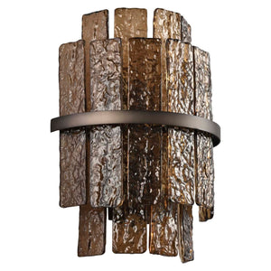 Luxe wandlamp Lumy in bruin met rustieke afwerking voor interieur.
