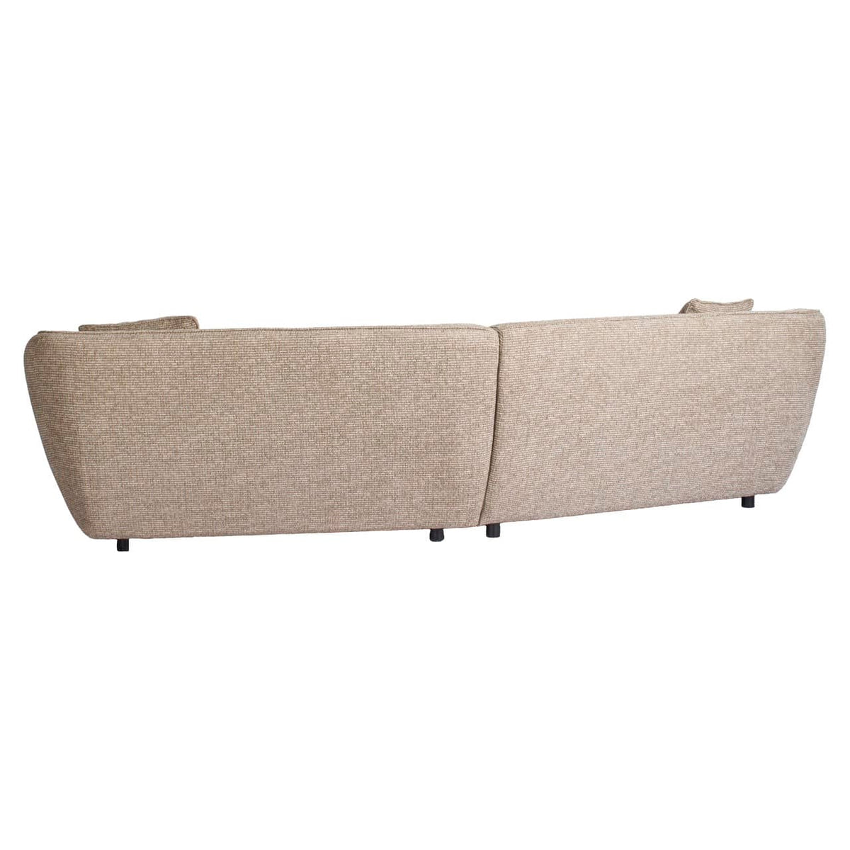 Natuurlijke bank met beige bekleding en moderne uitstraling.