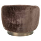 Luxe lounge stoel Colmar in chocoladebruin met fluweelachtige bekleding.