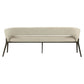 Eetkamerbank Kenzi biscotti met zwart metalen frame en beige bekleding.