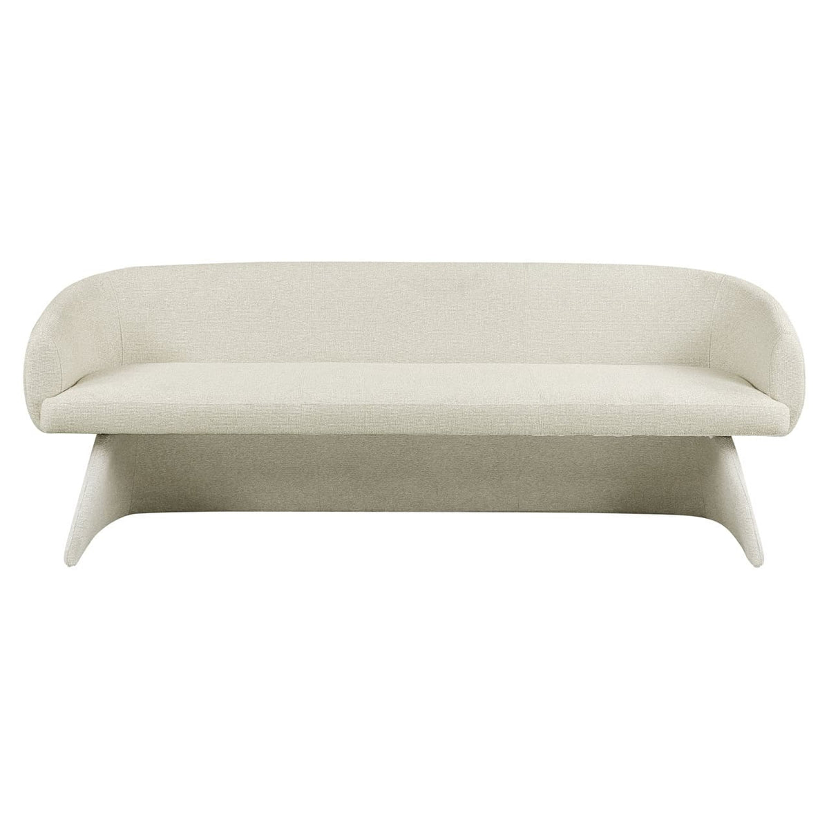 Moderne eetkamerbank Quiriro biscotti in lichte kleur voor interieur.