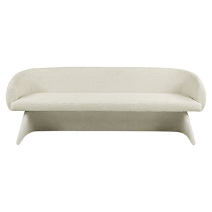 Moderne eetkamerbank Quiriro biscotti in lichte kleur voor interieur.