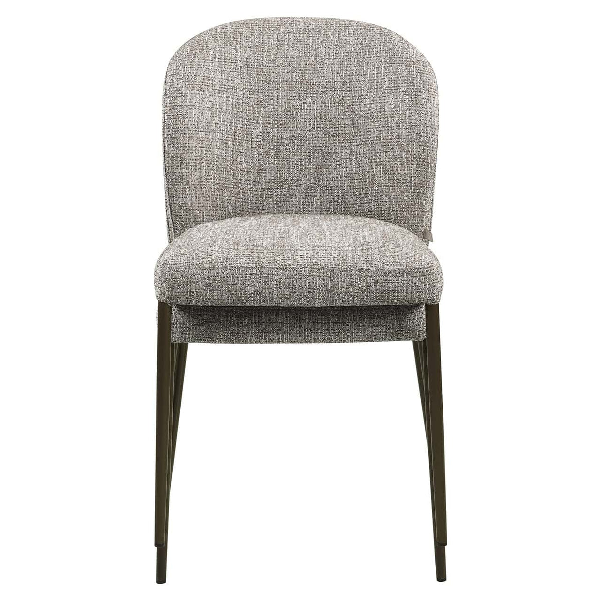 Eetkamerstoel Stacker earth tweed met houten poten voor eetkamer.