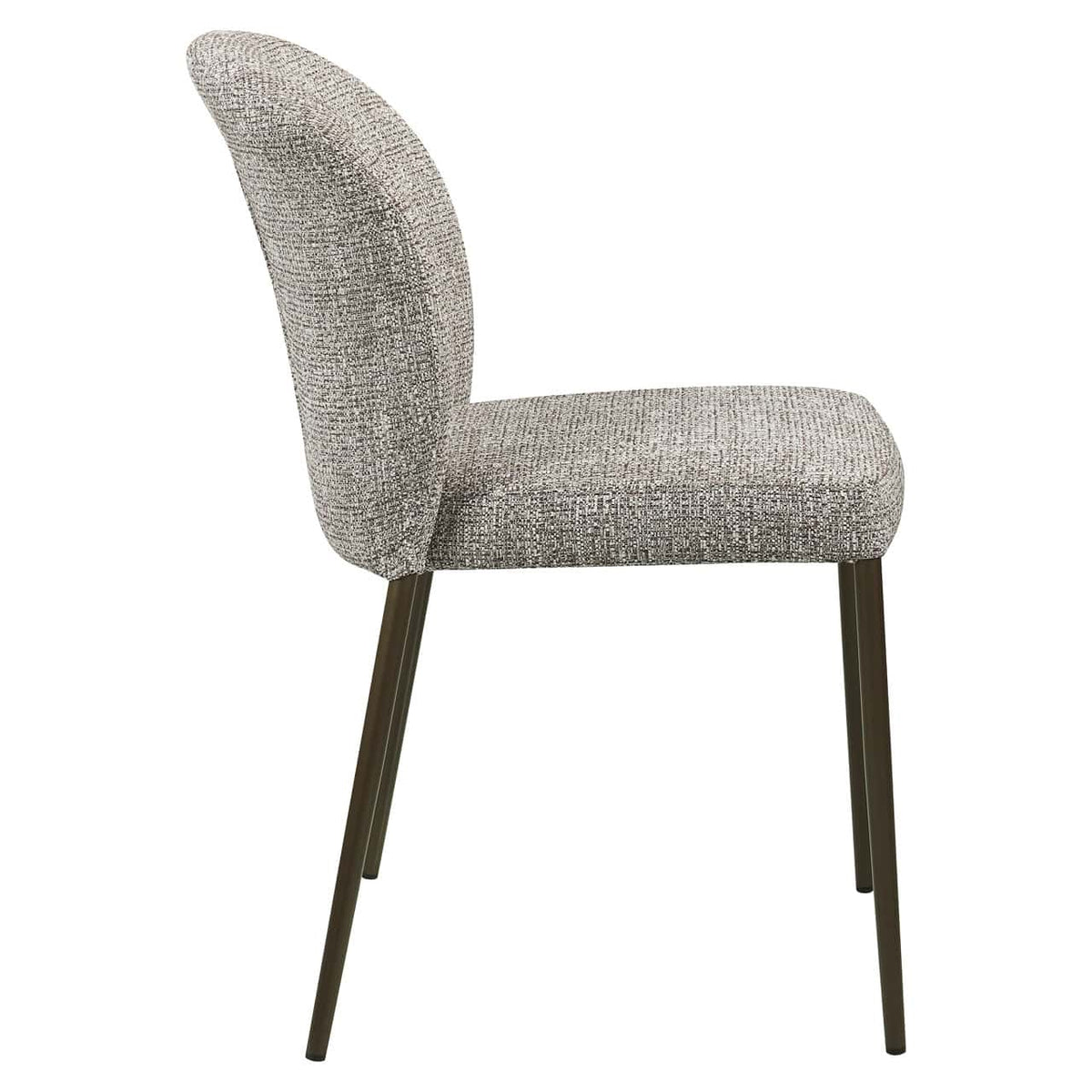 Eetkamerstoel Stacker earth tweed met houten poten voor eetkamer.