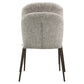 Eetkamerstoel Stacker earth tweed met zwarte poten, modern design.