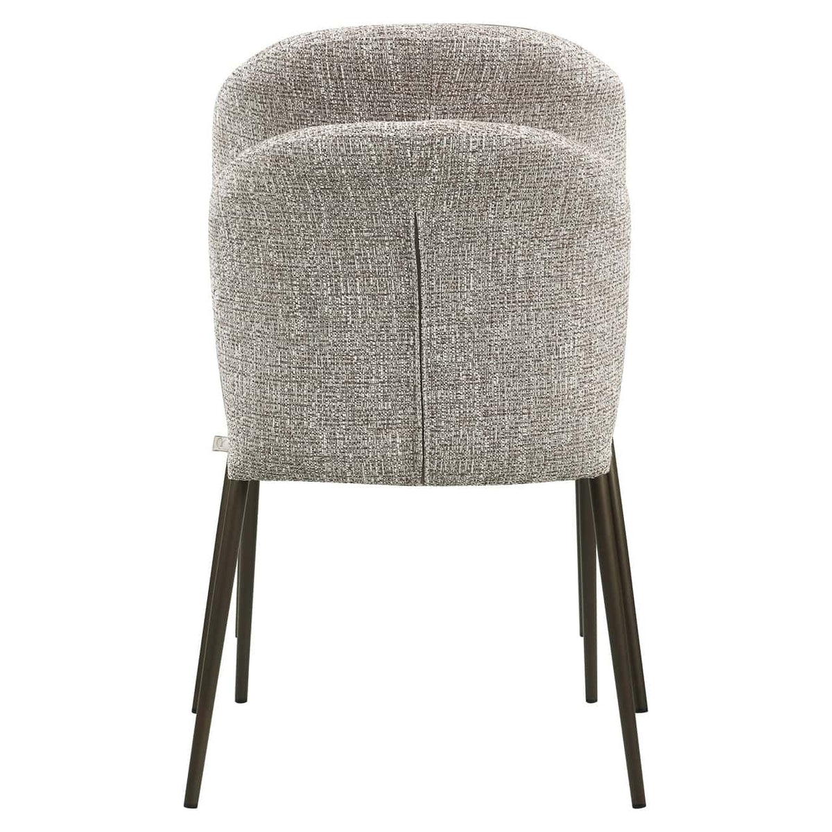 Eetkamerstoel Stacker earth tweed met zwarte poten, modern design.