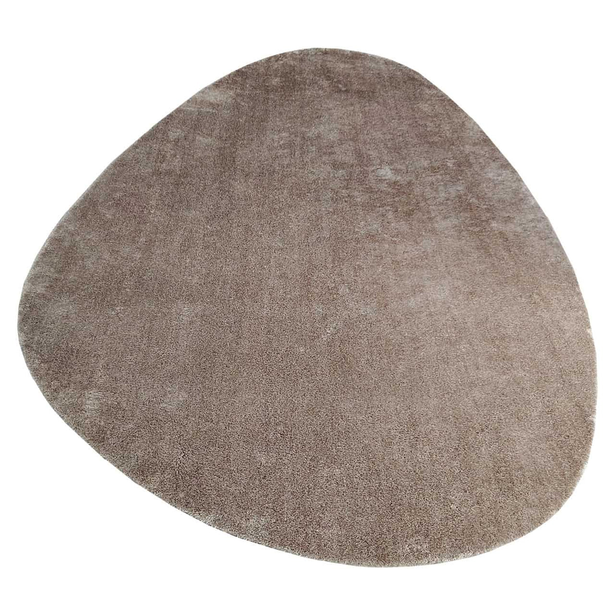 Rond bruin vloerkleed met zachte textuur voor woonkamer.