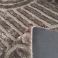 Donkerbruin vloerkleed met textuur en patroon, 200x350 cm.
