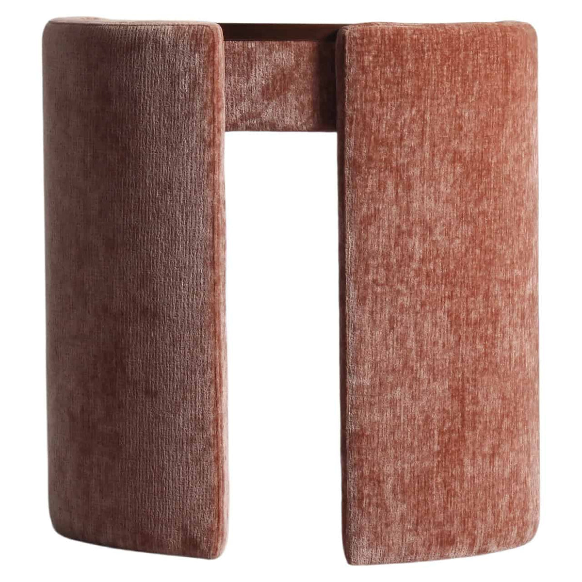 Vintage velvet bloembankersstoel in terracotta kleur.