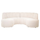 Luxe ronde eetkamerbank Landmark Lodge Desert in beige stof.