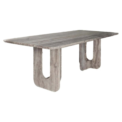Robuuste eettafel Westin in grijs hout, modern design.