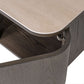 Modern TV-meubel Nando in donker hout met beige bovenblad.