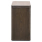 Nando bijzettafel in bruin hout met witte top voor woonkamer.