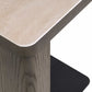 Nando bijzettafel met houten frame en beige blad, modern design.