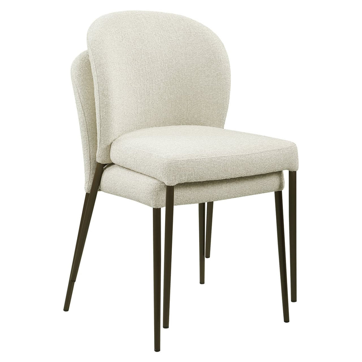 Eetkamerstoel Stacker biscotti met zwarte poten, elegant en comfortabel.