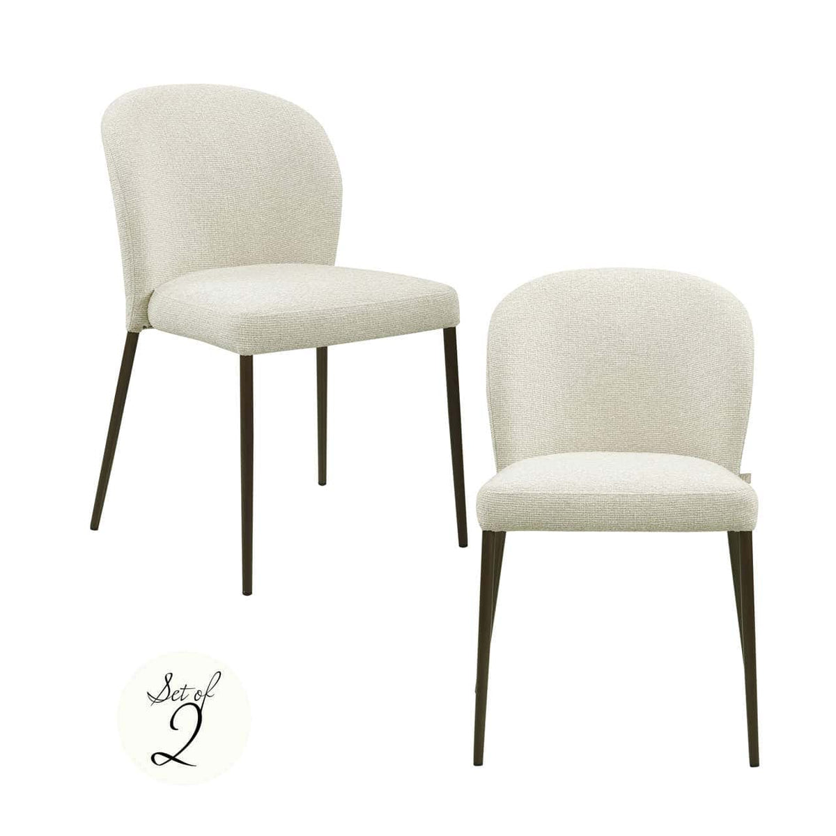 Set van twee Stacker biscotti eetkamerstoelen met fire retardant stof.