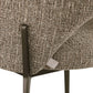 Eetkamerstoel Kenzi met brown tweed bekleding en zwart metalen poten.