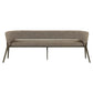 Eetkamerbank Kenzi in bruin tweed met metalen frame.