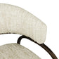 Eetkamerstoel Charda beige angora met zwarte metalen poot.