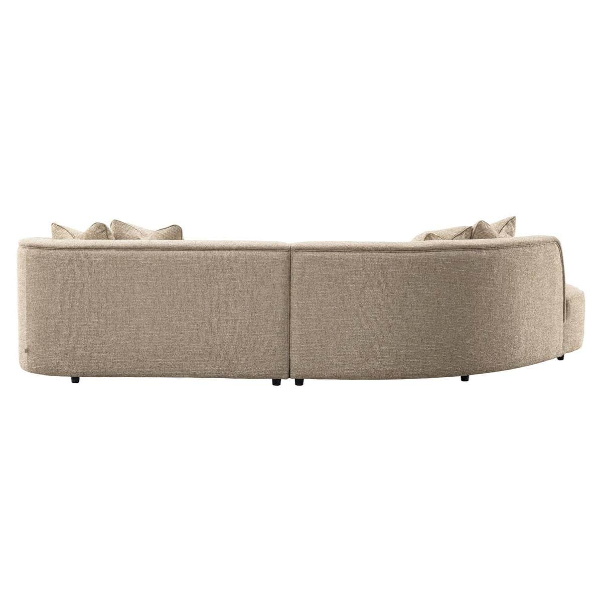 Bank Romero zand tweed ottomaan met comfortabele kussens.