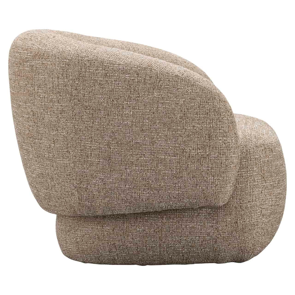 Lounge stoel Milano in zandkleurige tweed stof, comfortabel en modern design.