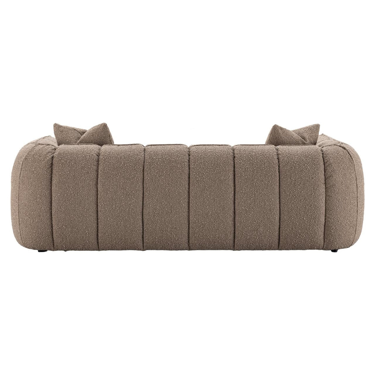 Bank Hogan mocca chunky 3-zits met kussens, modern design, brandveilig materiaal.