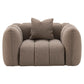 Lounge stoel Hogan mocca chunky met bijpassende kussen voor comfortabele zithoek.