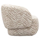 Lounge stoel Milano beige tiger met zebra patroon voor moderne interieurs.
