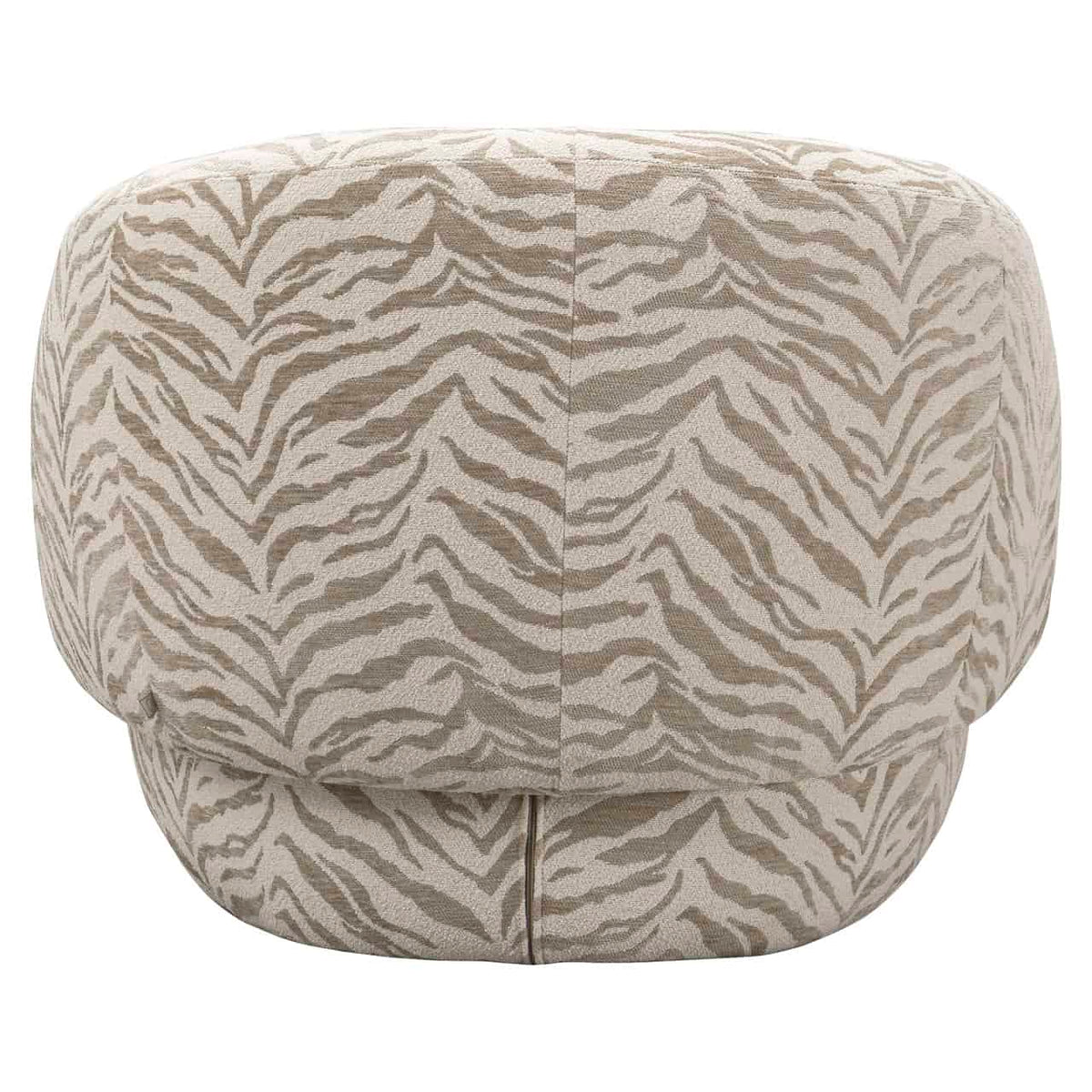 Lounge stoel Milano beige tiger met zebra patroon voor moderne interieurs.