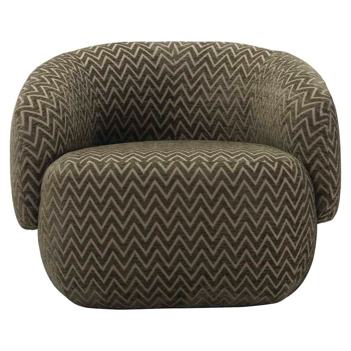 Comfortabele lounge stoel Milano met moss chevron patroon.