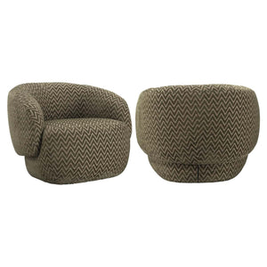 Comfortabele lounge stoel Milano met moss chevron stof.
