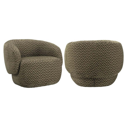 Comfortabele lounge stoel Milano met moss chevron stof.