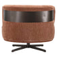 Moderne lounge stoel Lauren in mocha mousse met zwart metalen onderstel.