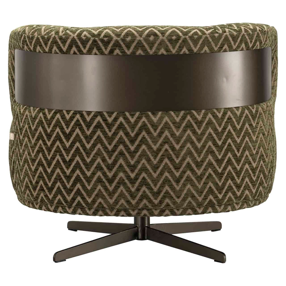 Lounge stoel Lauren moss chevron met draaibaar ontwerp en modern patroon.