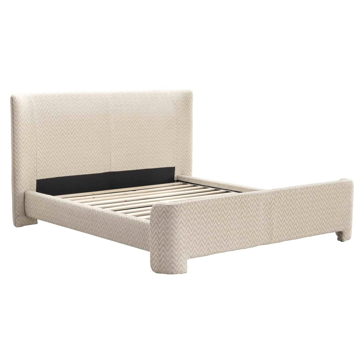 Beige chevron bed frame 160x200, modern design, Richmond Interiors.
