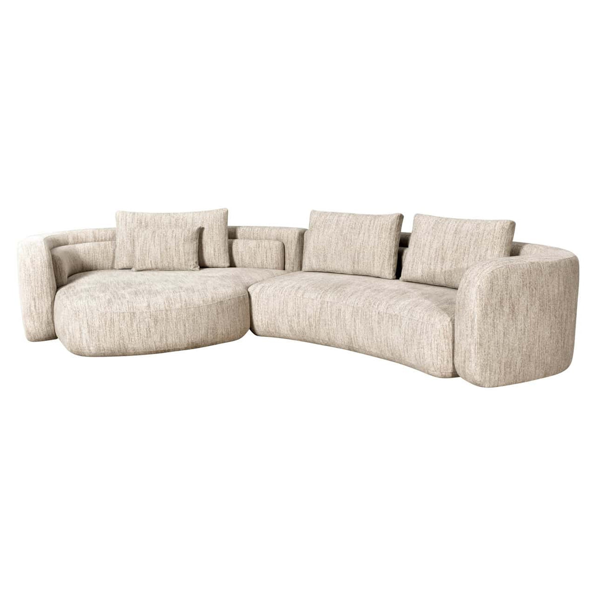Luxe bank Angusto lounge met zachte stoffen bekleding en comfortabele kussens.