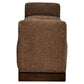 Bank Winslov brown blockweave stoel met houten onderstel.