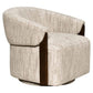 Lounge stoel Marina in natuurlijke softweave met houten details.