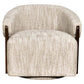 Lounge stoel Marina in natuurlijke softweave stof met draaifunctie.