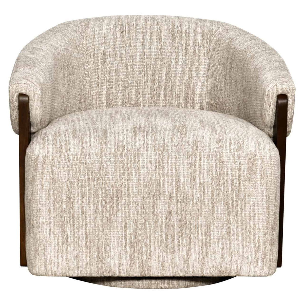 Lounge stoel Marina in natuurlijke softweave stof met draaifunctie.